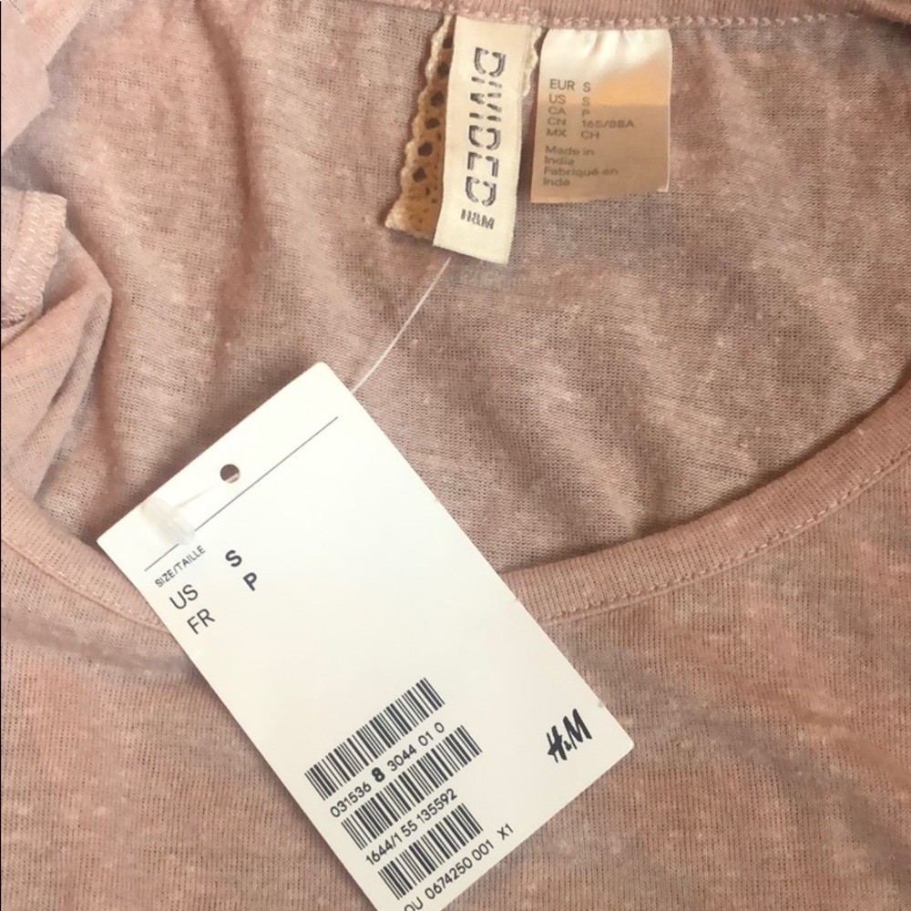 New H&M long sleeve pink lace top - Picture 4 of 4